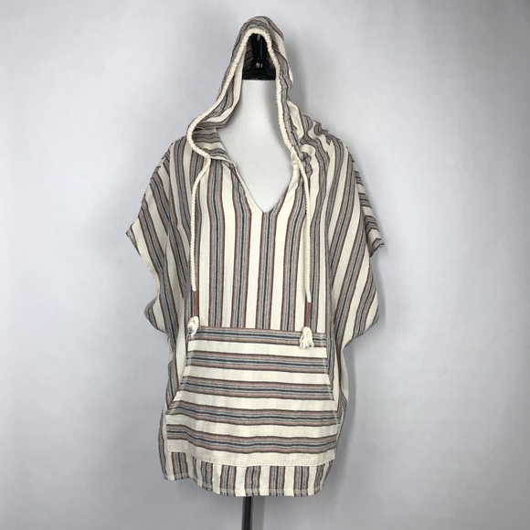 wild fable Sweaters - Wild Fable Cap Sleeve Hooded Stripes Poncho